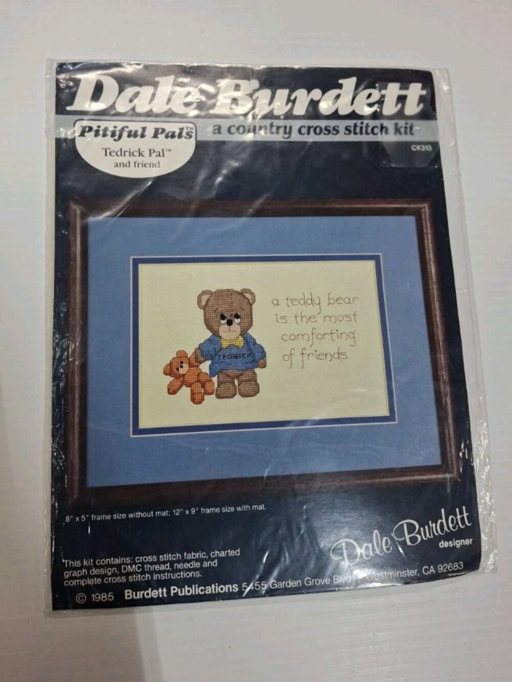 Dale Burdett Teddy Bear -Teddy Bear Comforting Friend- Cross Stitch Kit - CK313